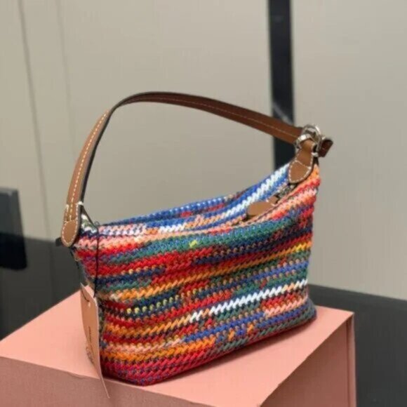 🌶🌶Miu Miu Crochet Rainbow Pouch - Picture 2 of 3